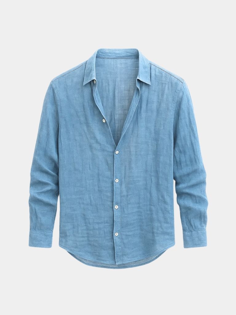Franklin | Casual Summer Long Sleeve Shirt — Blue — Alfa Empire, view 7