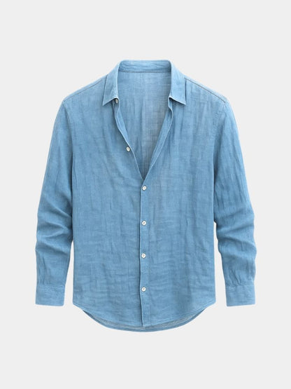 Franklin | Casual Summer Long Sleeve Shirt — Blue — Alfa Empire, view 7