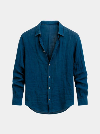 Franklin | Casual Summer Long Sleeve Shirt — Navy — Alfa Empire, view 8