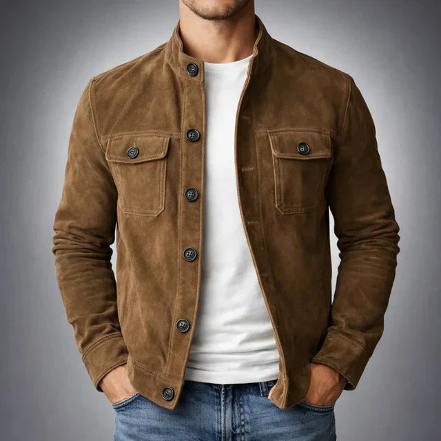 Freddie | Classic Pocket Suede Jacket — Brown — Alfa Empire, view 2