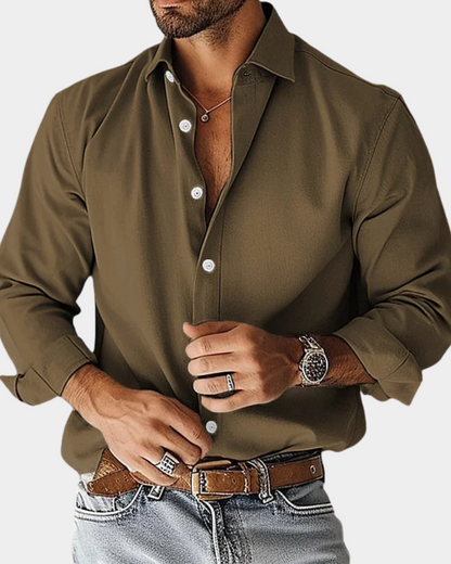 Frederick | Smart Modern Shirt — Brown — Alfa Empire, view 4