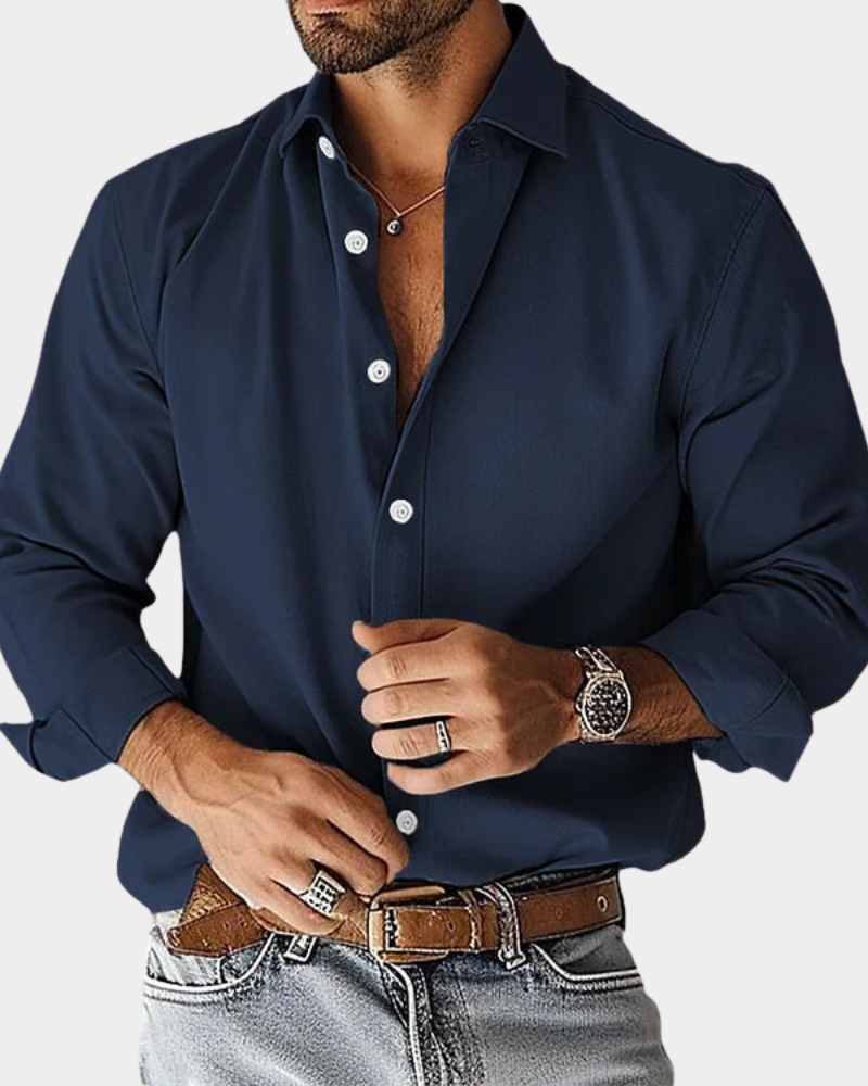 Frederick | Smart Modern Shirt — Navy Blue — Alfa Empire, view 7
