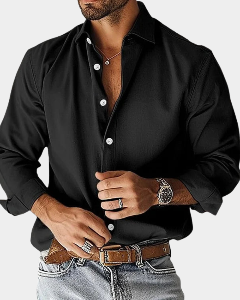 Frederick | Smart Modern Shirt — Black — Alfa Empire, view 8
