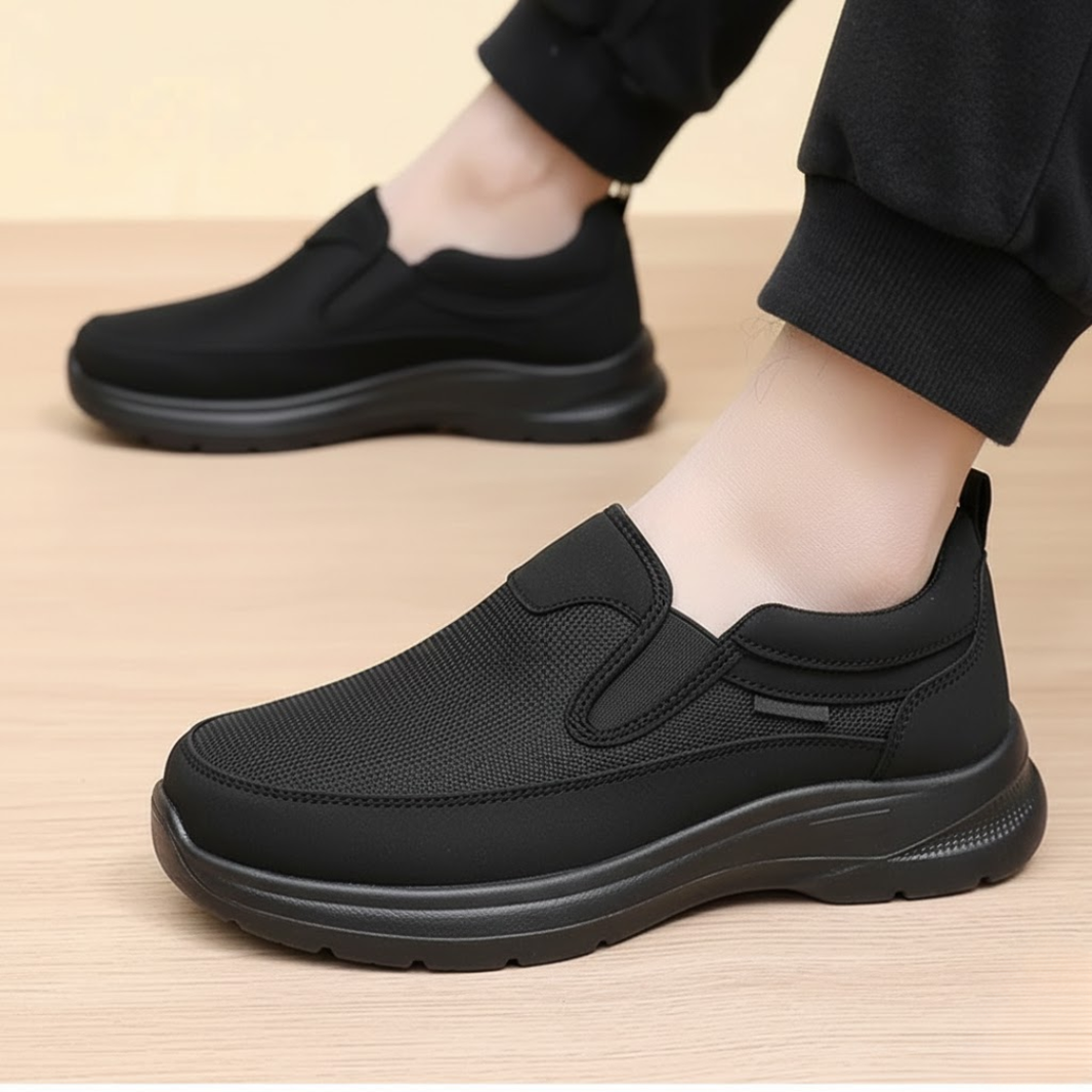 Frederick | Comfortable Slip-On Shoes — Black — Alfa Empire, view 1