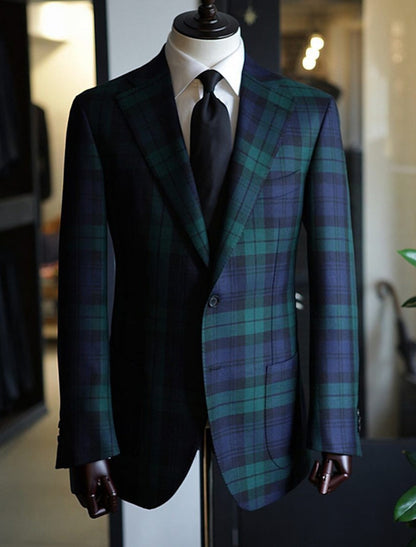 Gareth | Single Breasted One-Button Plaid Jacket — Alfa Empire, view 2