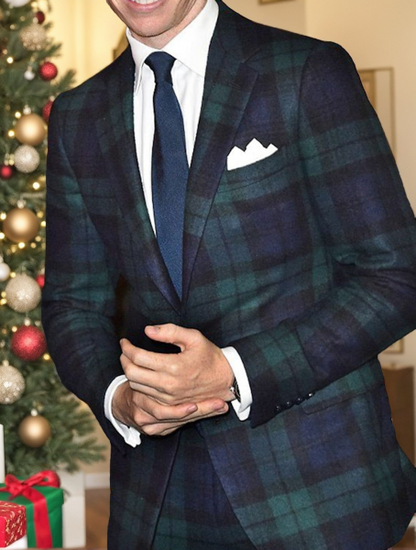 Gareth | Single Breasted One-Button Plaid Jacket — Green — Alfa Empire, view 3