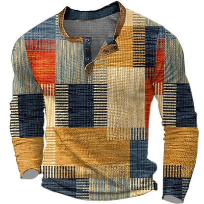 George | Colorful Long Sleeve Shirt — Brown — Alfa Empire, view 1