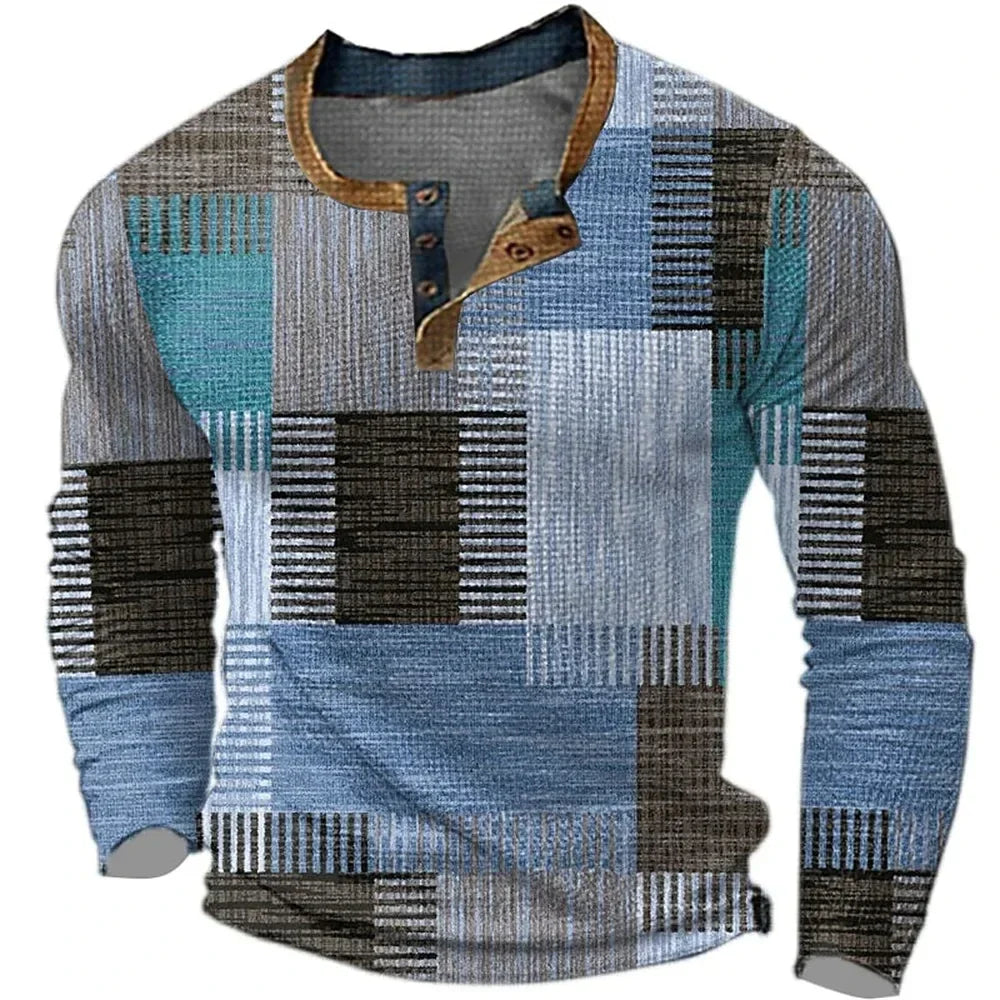 George | Colorful Long Sleeve Shirt — Blue — Alfa Empire, view 2