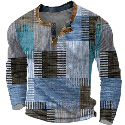 George | Colorful Long Sleeve Shirt — Blue — Alfa Empire, view 2