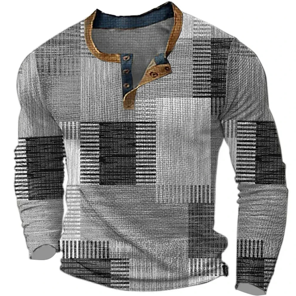 George | Colorful Long Sleeve Shirt — Grey — Alfa Empire, view 4