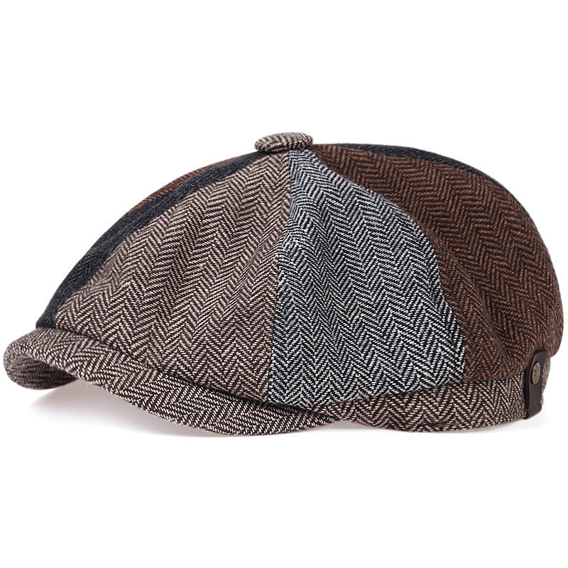 George | Classic Textured Flat Cap — Heritage Patchwork — Alfa Empire, view 9