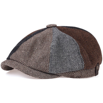 George | Classic Textured Flat Cap — Heritage Patchwork — Alfa Empire, view 9