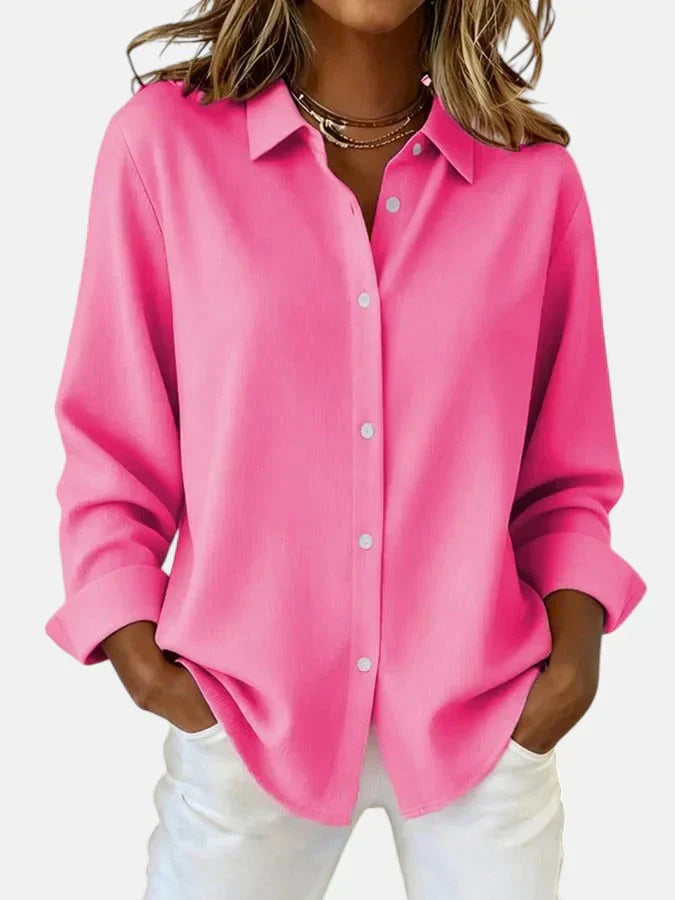 Georgiana | Classic Refined Flow Blouse — Fuchsia — Alfa Empire, view 1