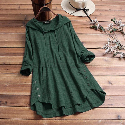 Ghisele | Comfortable Tunic Hoodie — Green — Alfa Empire, view 4
