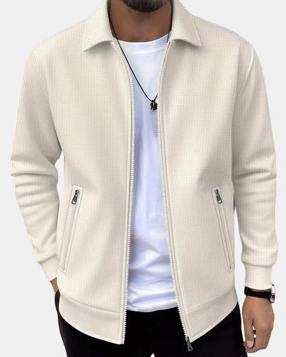 Gideon | Classic Textured Athletic Jacket — Apricot — Alfa Empire, view 1