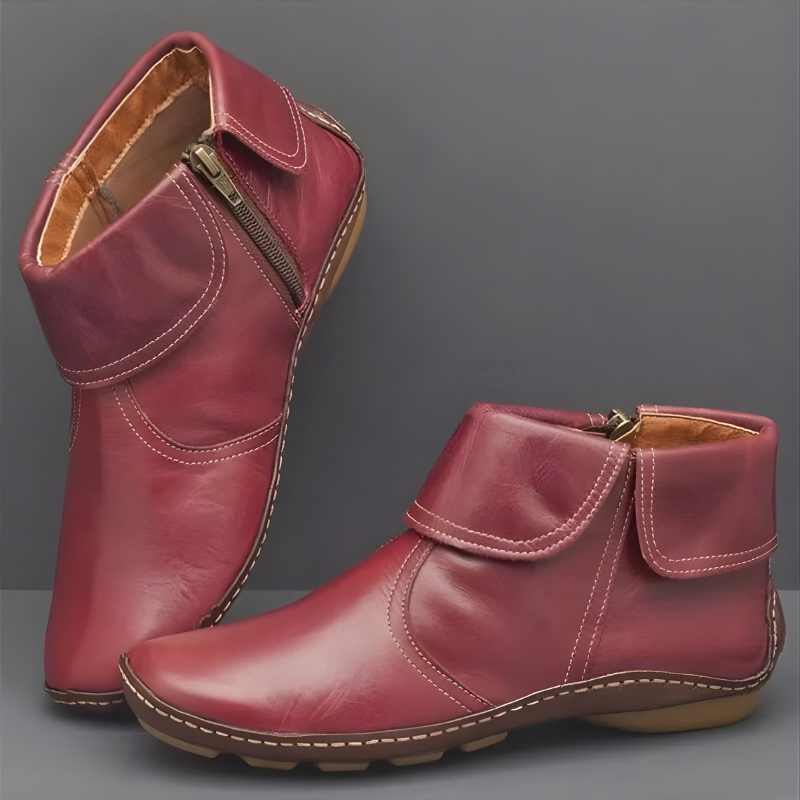 Gillian | Orthopedic Waterproof Boots — Red — Alfa Empire, view 1