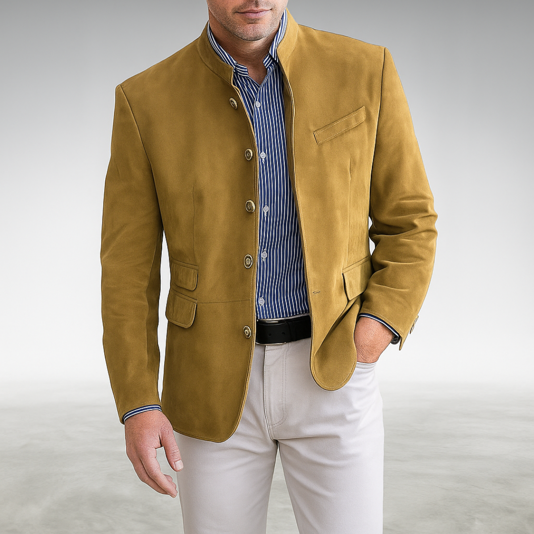 Godfrey | Casual Modern Button Cardigan — Yellow — Alfa Empire, view 6