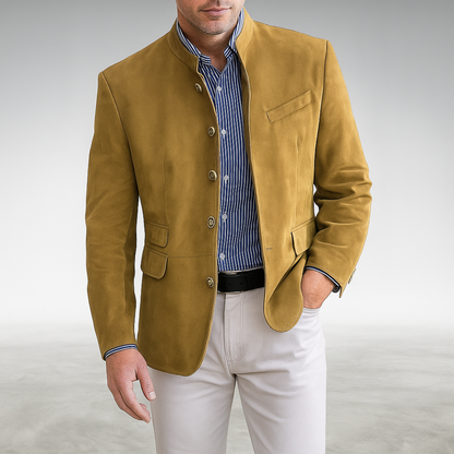 Godfrey | Casual Modern Button Cardigan — Yellow — Alfa Empire, view 6