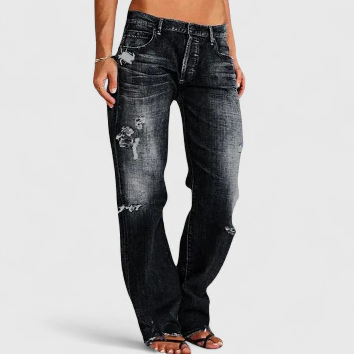 Grace | Refined Wide-Leg Jeans — Black — Alfa Empire, view 3