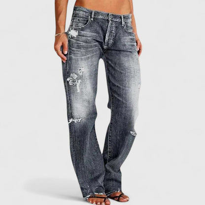 Grace | Refined Wide-Leg Jeans — Gray — Alfa Empire, view 4