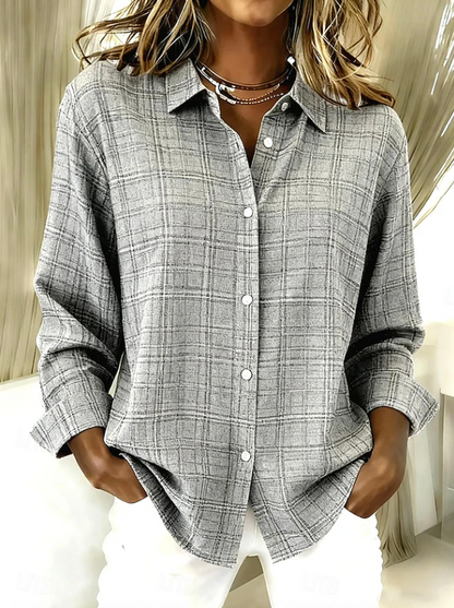 Harley | Relaxed Plaid Button-Up Shirt — Gray — Alfa Empire, view 2