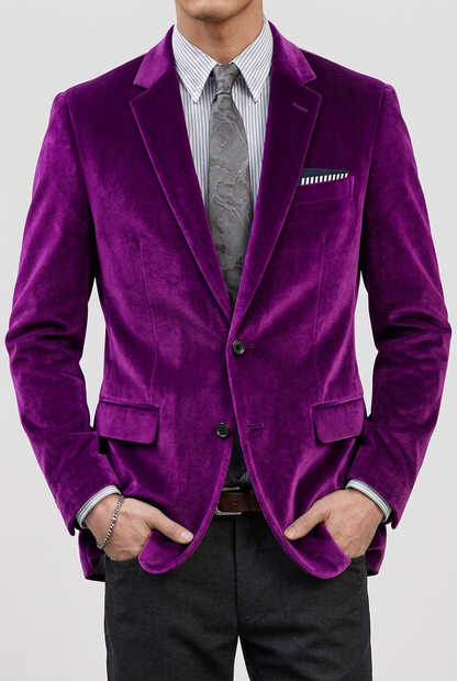 Harrison | Vintage Tailored Fit Corduroy Blazer Jacket — Purple — Alfa Empire, view 7