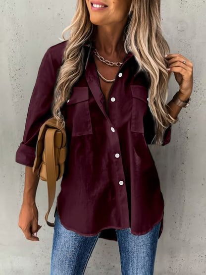 Harper | Classic Button-Up Long Sleeve Shirt — Violet — Alfa Empire, view 3