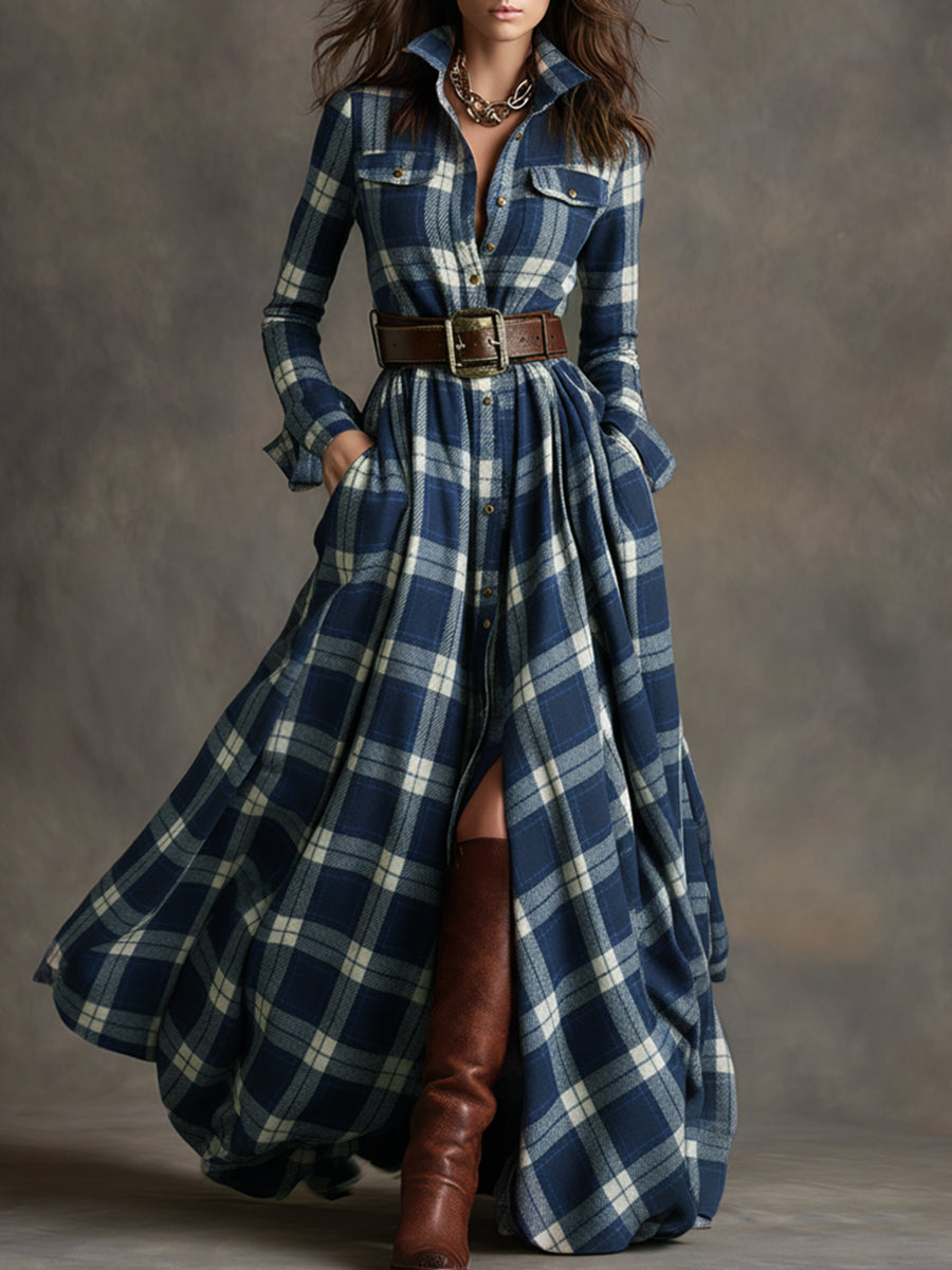 Harriet | Belted Shirt Dress — Blue — Alfa Empire, view 8