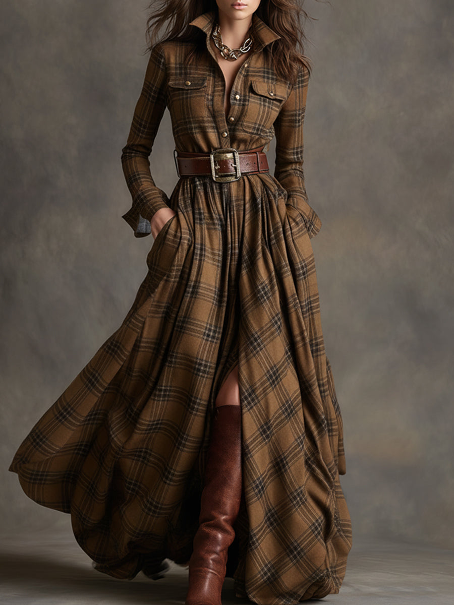 Harriet | Belted Shirt Dress — Brown — Alfa Empire, view 9