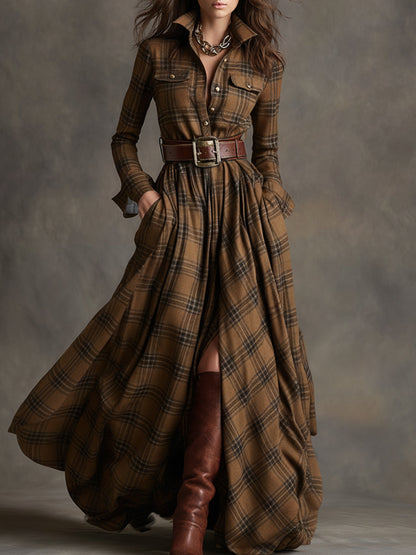 Harriet | Belted Shirt Dress — Brown — Alfa Empire, view 9