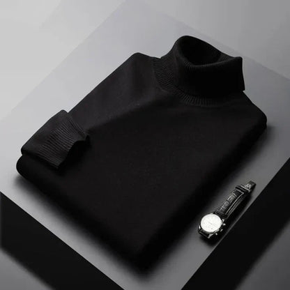 Harrison | Modern Turtleneck Sweater — Black — Alfa Empire, view 4