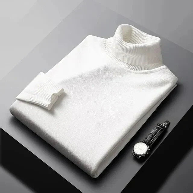 Harrison | Modern Turtleneck Sweater — White — Alfa Empire, view 5