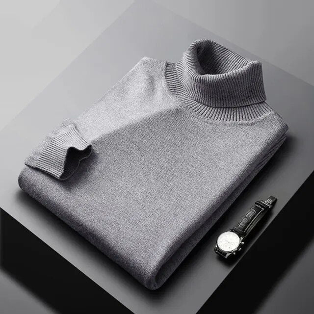 Harrison | Modern Turtleneck Sweater — Grey — Alfa Empire, view 6