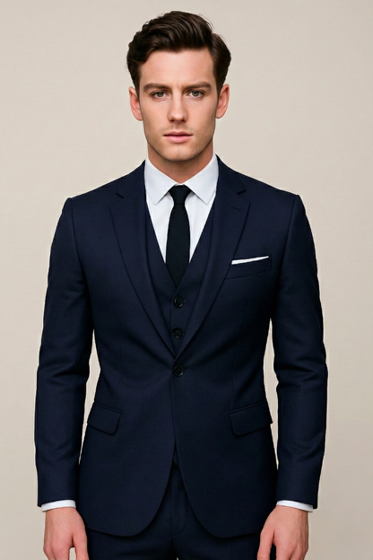 Holden | Classic Formal Three Piece Suit — Navy Blue — Alfa Empire, view 1