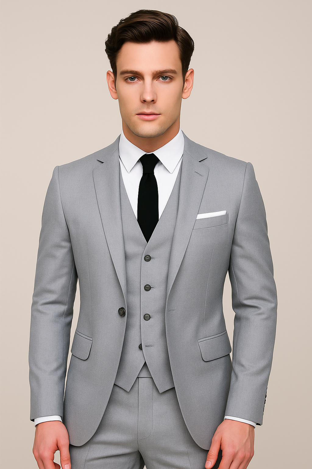 Holden | Classic Formal Three Piece Suit — Grey — Alfa Empire, view 2