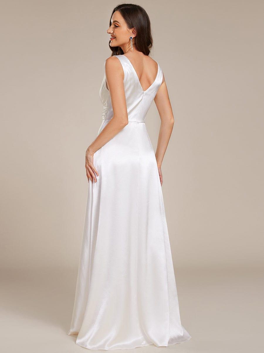 Satin Maxi Wedding Guest Dress with Pockets