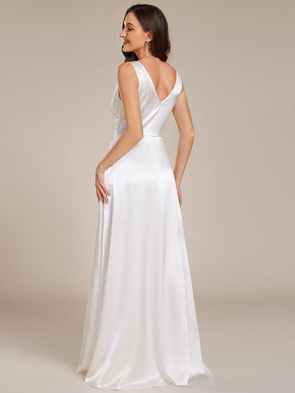 Satin Maxi Wedding Guest Dress with Pockets