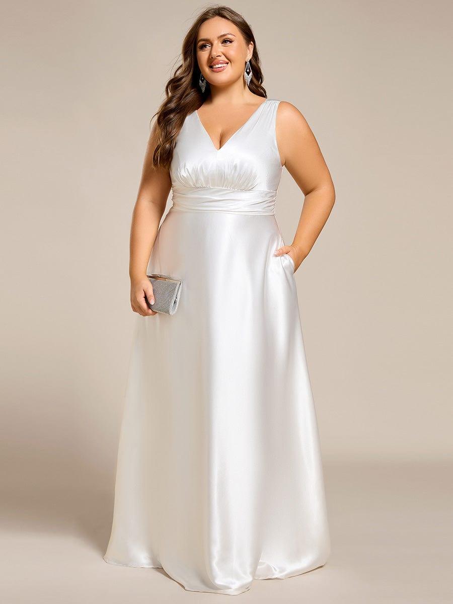 Satin Maxi Wedding Guest Dress with Pockets