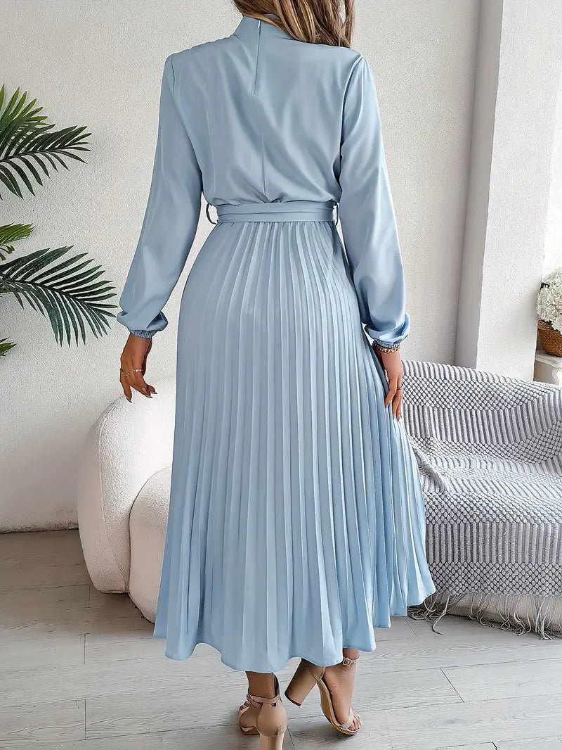 Isabella | Long-Sleeve Belted Waist Midi Dress — Alfa Empire, view 2