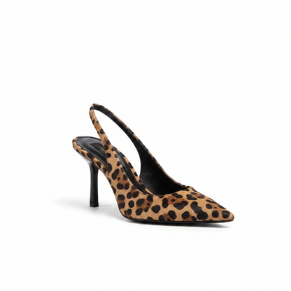 Isabriella | Leopard Print Slingback Block Heels — Beige — Alfa Empire, view 2