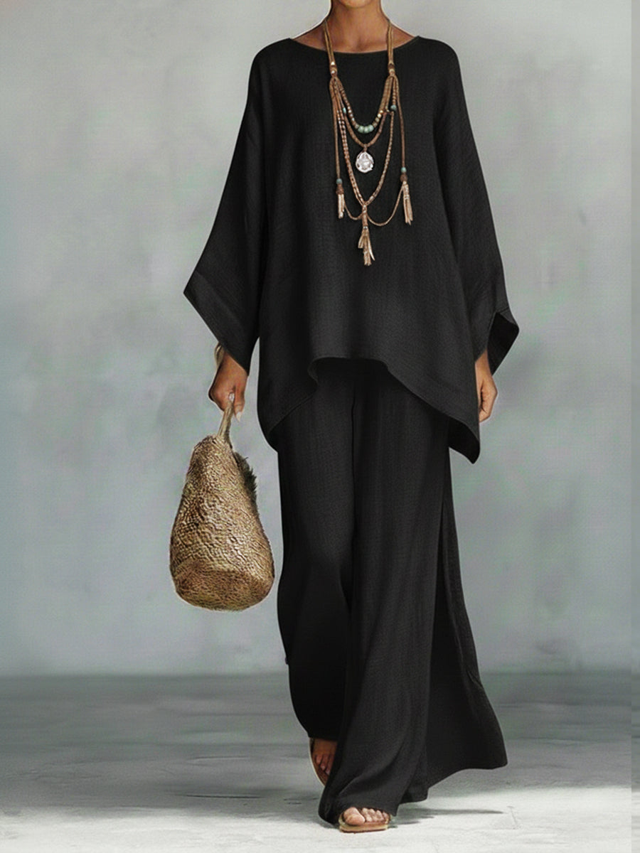 Jacqui | Refined Wide Sleeve and Pant Set — Black — Alfa Empire, view 5