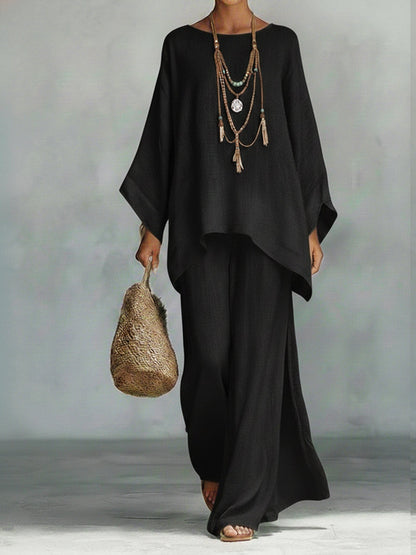 Jacqui | Refined Wide Sleeve and Pant Set — Black — Alfa Empire, view 5