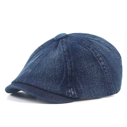 James | Classic Denim Flat Cap — Demin Blue — Alfa Empire, view 1