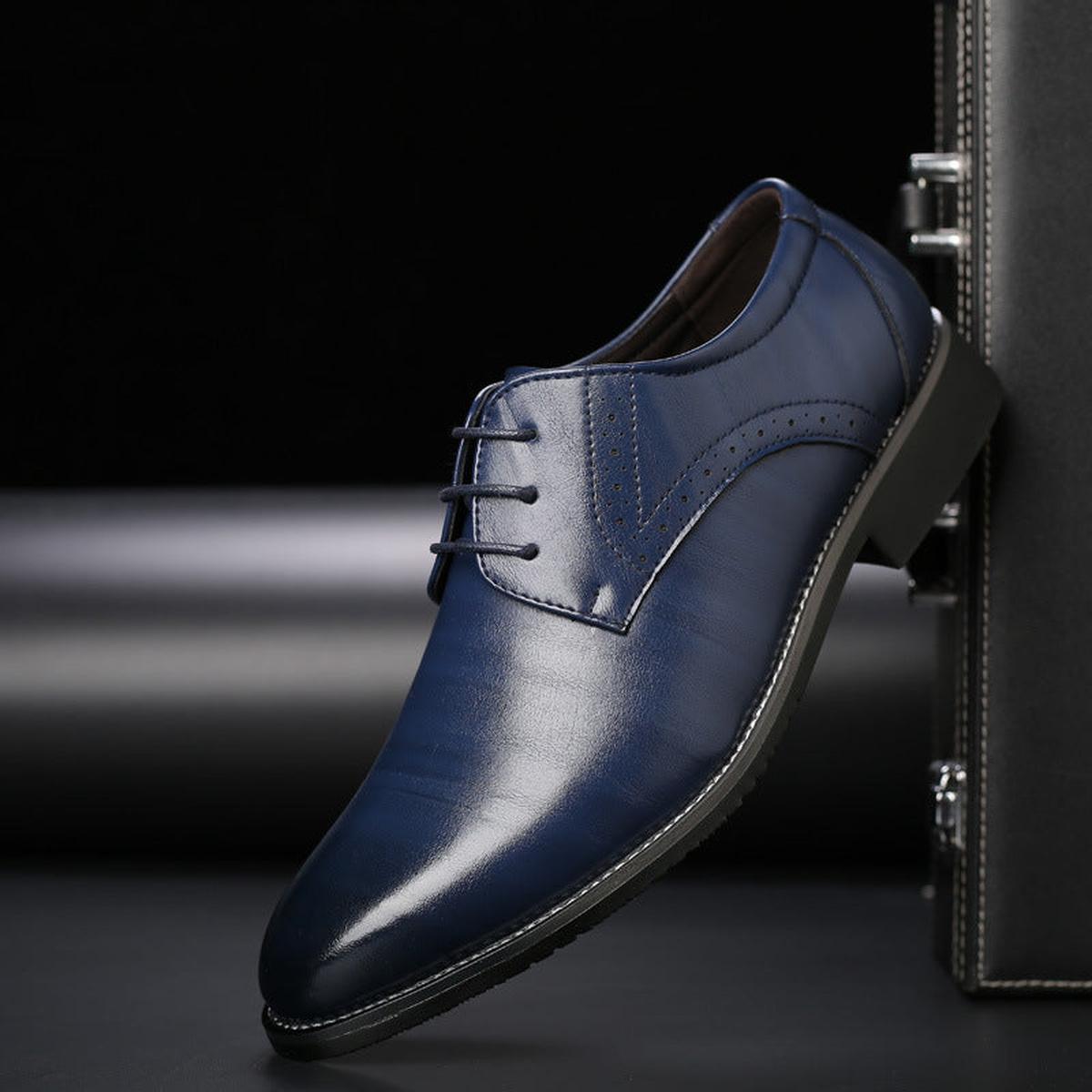 James | Classic Lace Shoes — Blue — Alfa Empire, view 2