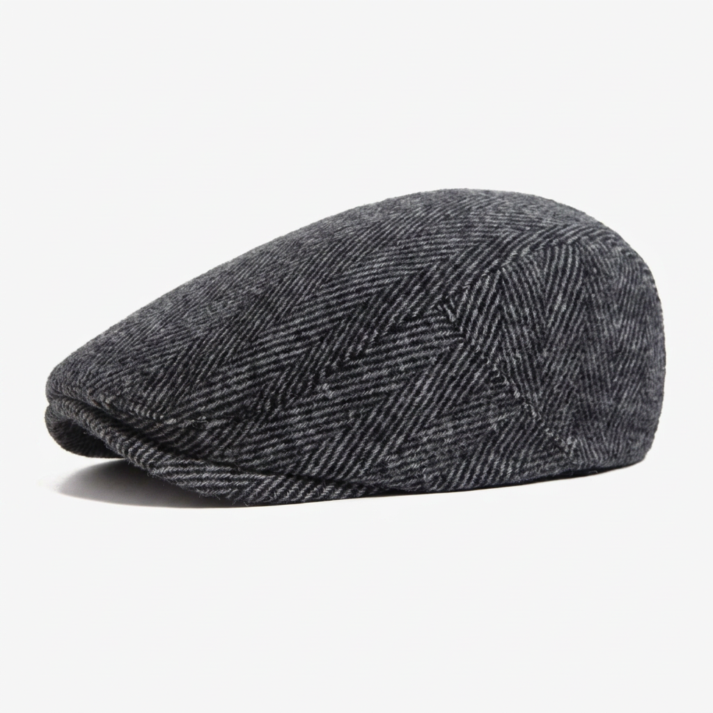 James | Classic Herringbone Stitch Flat Cap — Grey — Alfa Empire, view 1