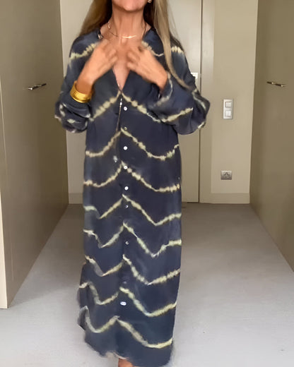 Julia | Modern Oversized V-Neck Dress — Alfa Empire, view 2