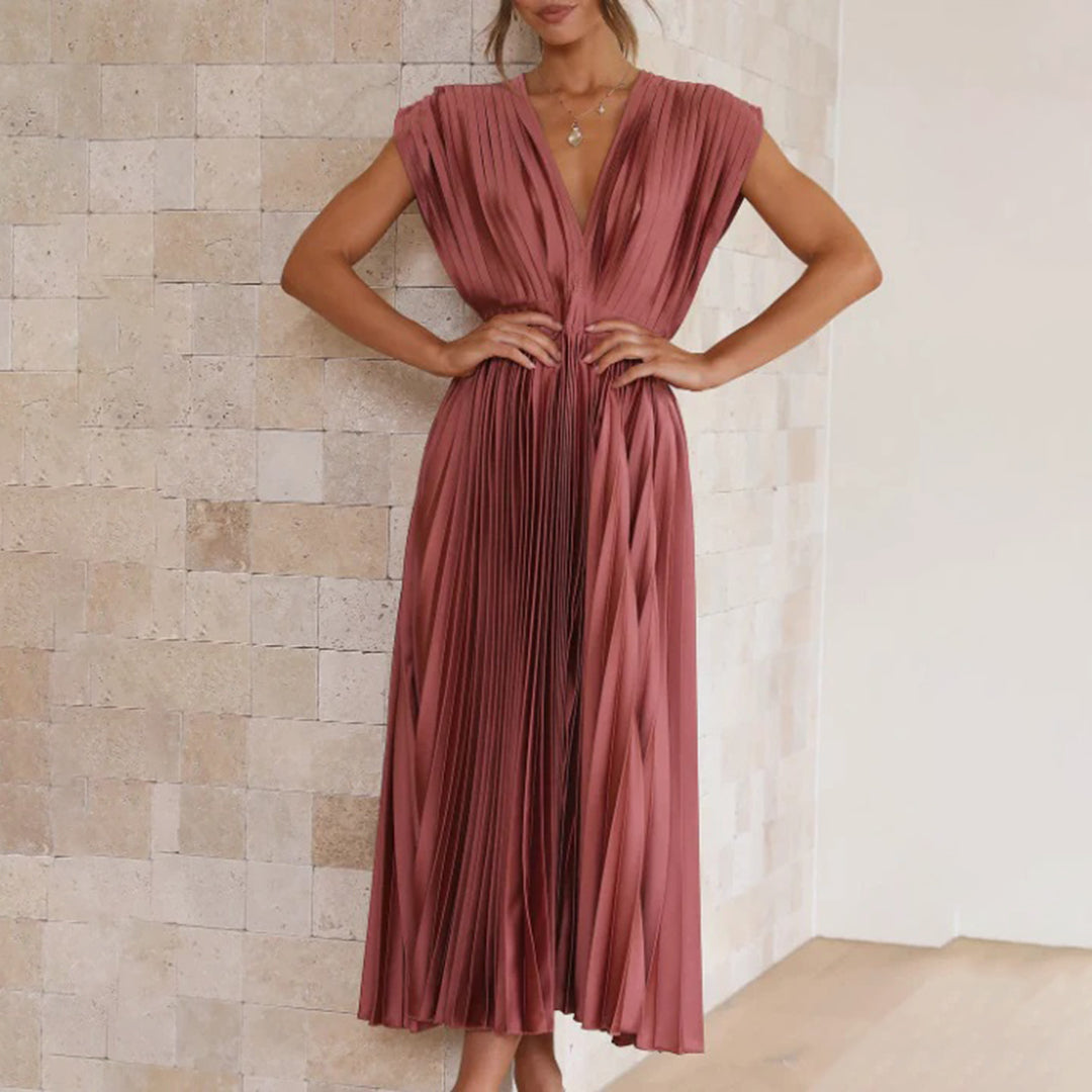 Kimberley | Modern Sleeveless V-Neck Dress — Alfa Empire, view 9