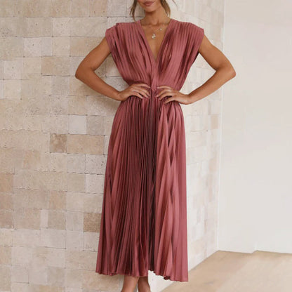 Kimberley | Modern Sleeveless V-Neck Dress — Alfa Empire, view 9