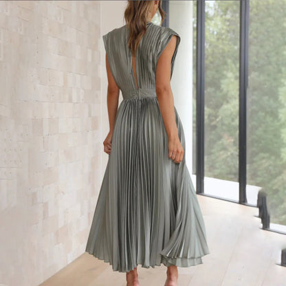 Kimberley | Modern Sleeveless V-Neck Dress — Alfa Empire, view 12