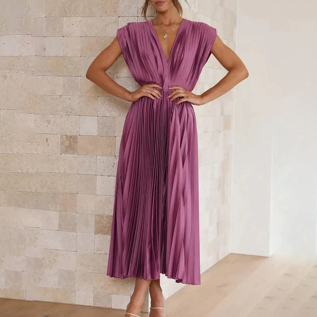 Kimberley | Modern Sleeveless V-Neck Dress — Alfa Empire, view 13